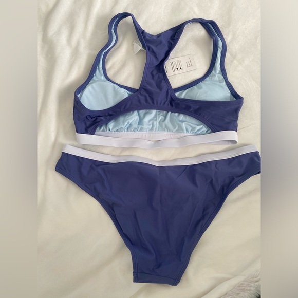 Cupshe Roaming River Sporty Back Bralette & Banded Hipster Bikini Set - medium - Picture 2 of 3